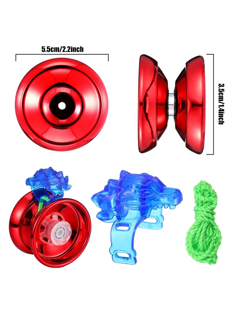 SOLARAE Metal Yoyo, 3 Pcs Aluminum Alloy Yo-yo Responsive Ball with Finger Cots and Replacement Ropes, Premium Bearing Steel Roller Bearing Yo-yo - Image 4