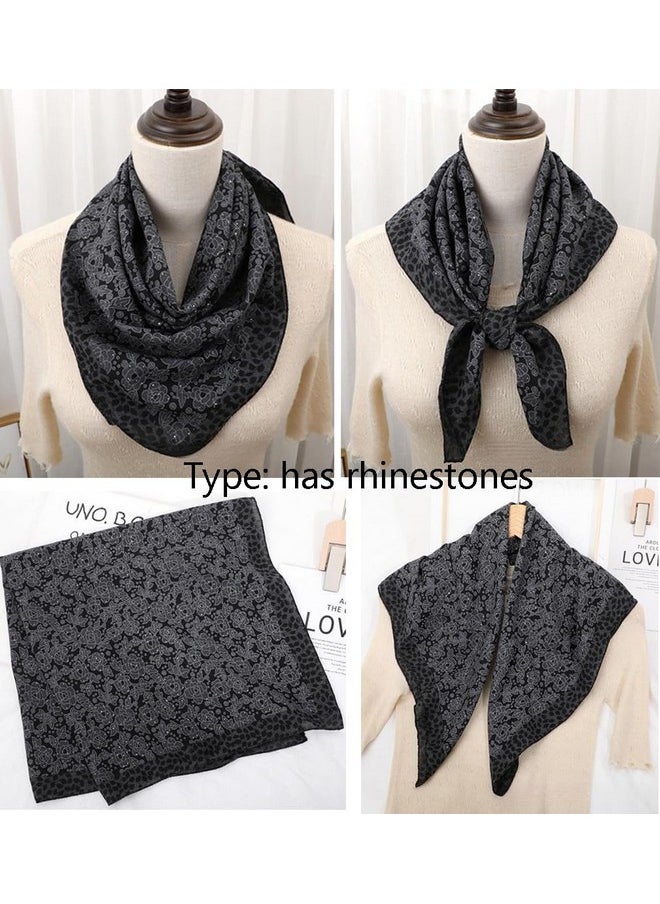K-Elewon - 27.5” Women Medium Square Scarf Head Scarf- 2Pcs Neck Scarf Hair Scarf Head Sleeping Wraps Scarfs For Women H07-03 - Image 1