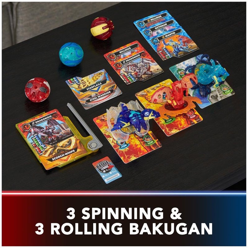 BAKUGAN باكوجان ألتيميت 6-باك، دراجونيدز هجوم خاص، نيلوس، مانتيد، أوكتوجان؛ شخصيات قابلة للتخصيص، تعمل بالدوران، ألعاب أطفال للأولاد والبنات 6 سنوات وما فوق - Image 2