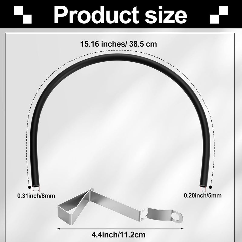 Pushglossy 3 Pack Refill Tube and Clamp Replacement Toilet Repair Kit Flexible Overflow Replacement Hose 15" 5/8mm Black Fill Valve Refill Tube with Clip - Image 2