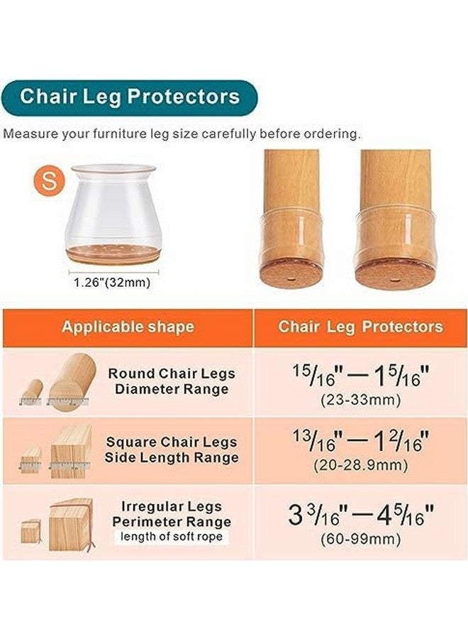 واقيات أرجل الكراسي من Ansible، 24 قطعة، وسائد أثاث من اللباد، أغطية سيليكون للكراسي، واقيات أرجل الكراسي للأرضيات الخشبية (مقاس صغير: 0.9 بوصة - 1.29 بوصة) - Image 5