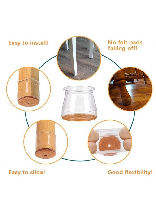 واقيات أرجل الكراسي من Ansible، 24 قطعة، وسائد أثاث من اللباد، أغطية سيليكون للكراسي، واقيات أرجل الكراسي للأرضيات الخشبية (مقاس صغير: 0.9 بوصة - 1.29 بوصة) - Image 4