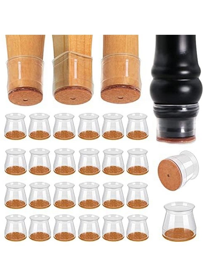 واقيات أرجل الكراسي من Ansible، 24 قطعة، وسائد أثاث من اللباد، أغطية سيليكون للكراسي، واقيات أرجل الكراسي للأرضيات الخشبية (مقاس صغير: 0.9 بوصة - 1.29 بوصة) - Image 1