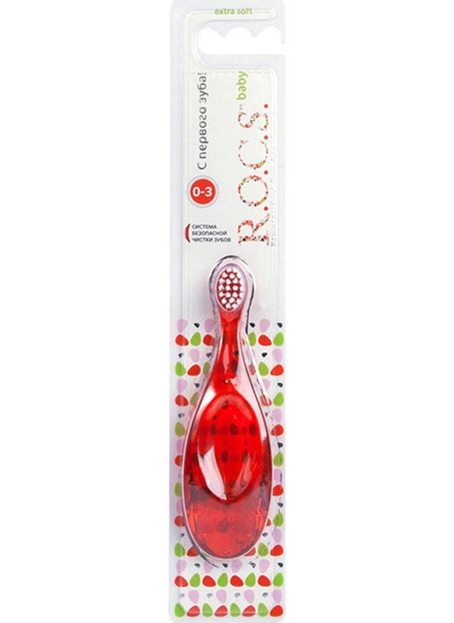 Rocs Baby Extra Soft - Toothbrush Red for Babies 0-3 Months 