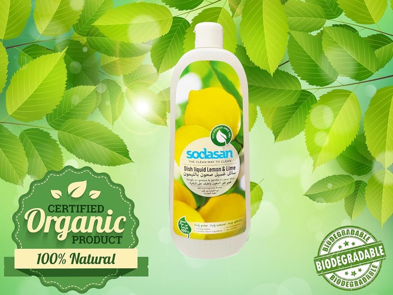 sodasan 100% Natural Dish Liquid Lemon And Lime 1L - Image 4