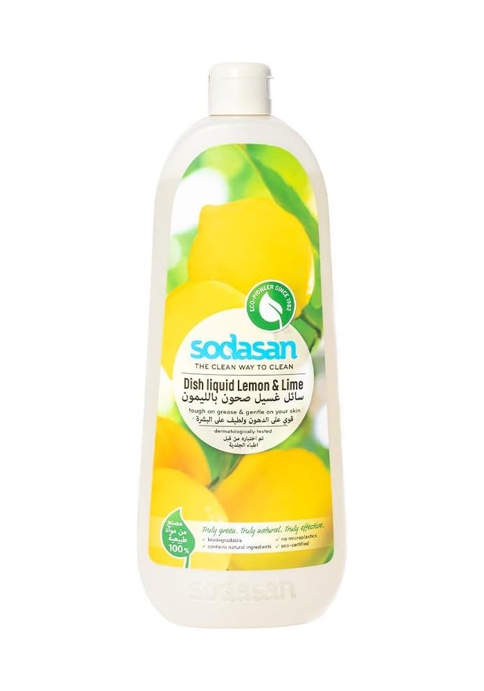 sodasan 100% Natural Dish Liquid Lemon And Lime 1L - Image 1