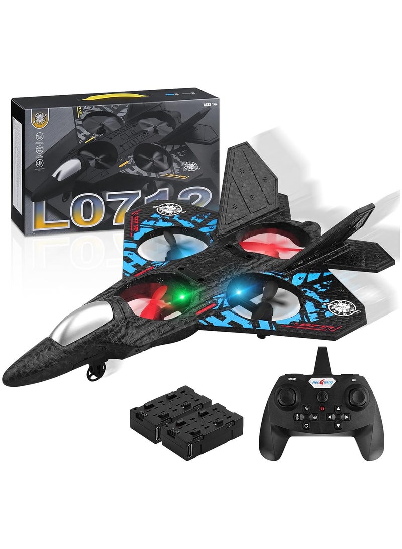 RC Aeroplane 2.4GHz Remote Controlled Floating Fighter Plane Quadcopter, RTF Toy for Beginners, Kids  Adults, with Colored Lights, USB Charging, One-on 3D Roll, and 360° Surround Stunts - Image 1