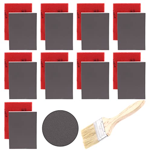 Tanstic 21Pcs 1200-1500 Grits Sanding Sponge Sanding Pads Flexible Wet Dry Soft Foam Sanding Blocks with 2.5 inch Paint Brush for Wood Metal Drywall Furniture - Image 1