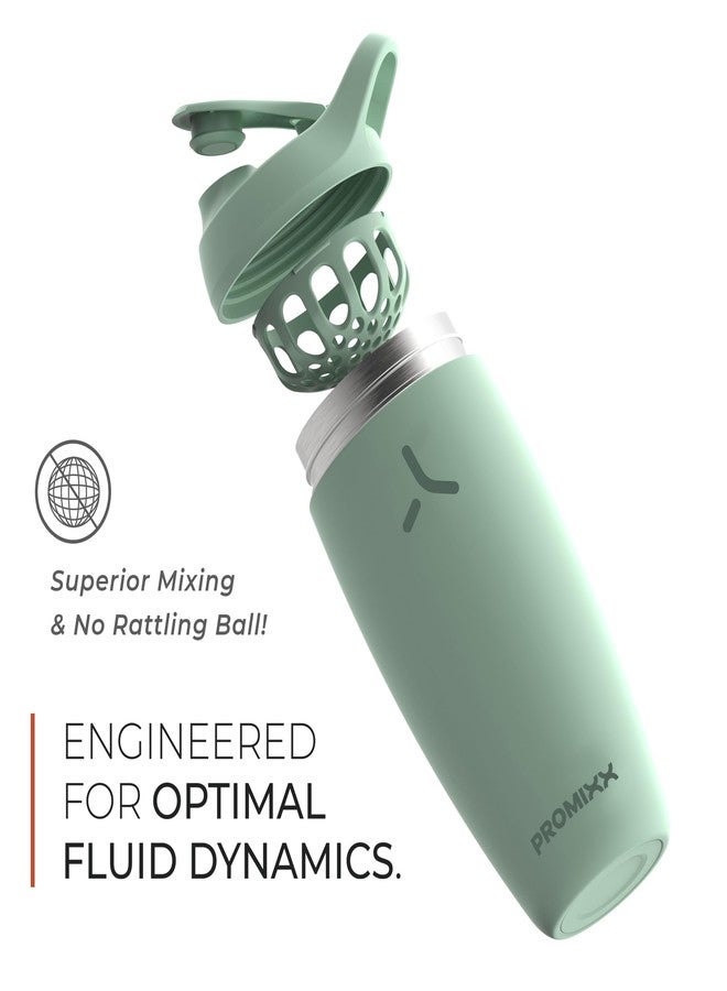 Promixx Pursuit Shaker Bottle Insulated Stainless Steel Water Bottle and Blender Cup, 550ml, Seagrass Green - Image 5