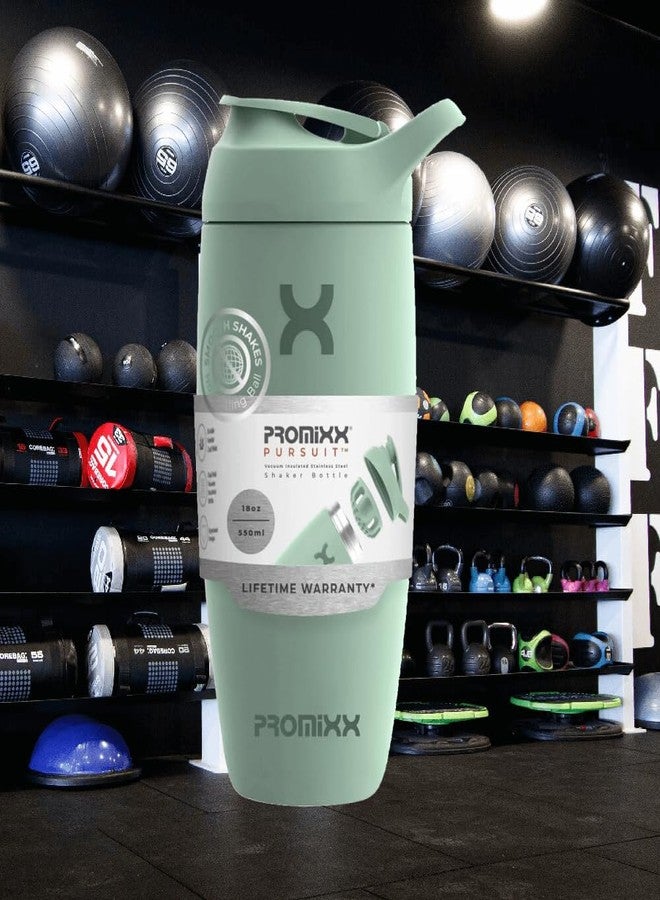 Promixx Pursuit Shaker Bottle Insulated Stainless Steel Water Bottle and Blender Cup, 550ml, Seagrass Green - Image 2