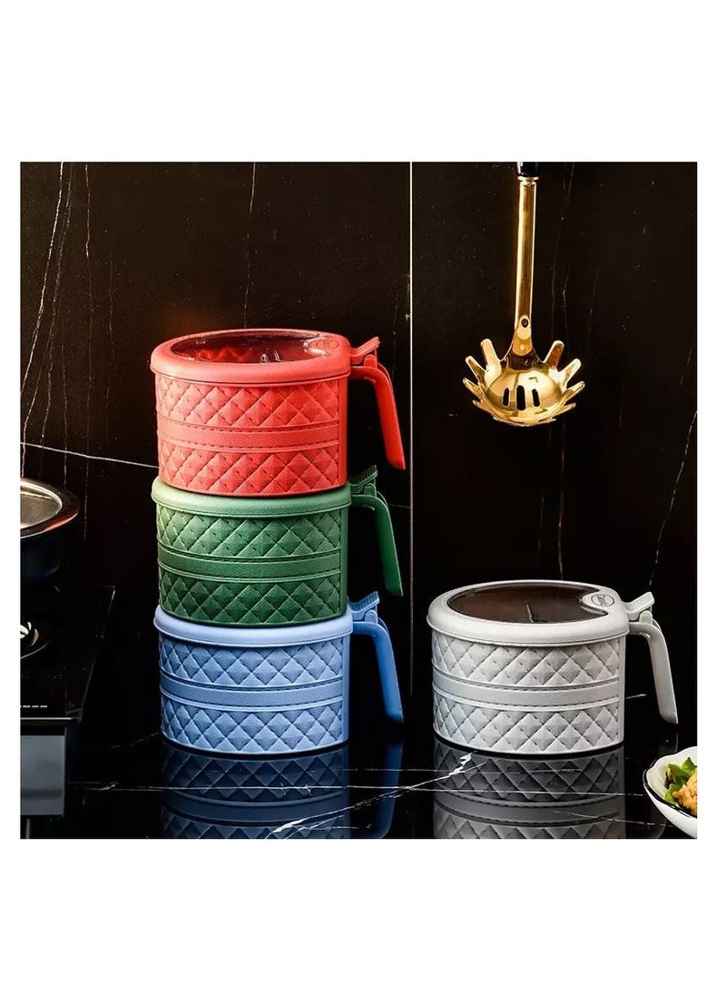 Spaceshoop 3 Compartments Seasoning Box With Lid and Handle Faux Leather Look Spice Pots  - Image 5