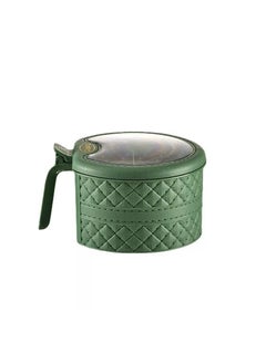 Spaceshoop 3 Compartments Seasoning Box With Lid and Handle Faux Leather Look Spice Pots  - Image 1