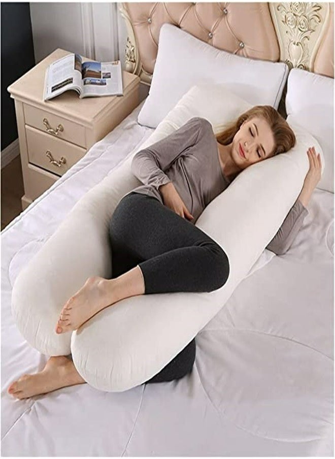 أوميني وسادة حمل مريحة بشكل حرف U فاخرة (بيضاء)  - Image 1