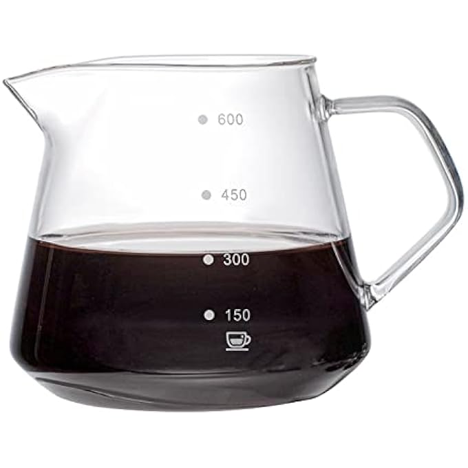 ريحني ماكينة القهوة الزجاجية بقطر 600 مل، إبريق قهوة مع فلتر التنقيط، إبريق مشاركة القهوة A600 - Image 2