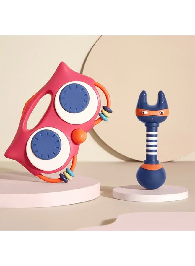 أرولو لعبة خشخيشة للأطفال، صندوق موسيقى على شكل بومة مهدئة مع عيون كبيرة وامضة، مثالية لتهدئة الأطفال وإشراكهم - Image 5