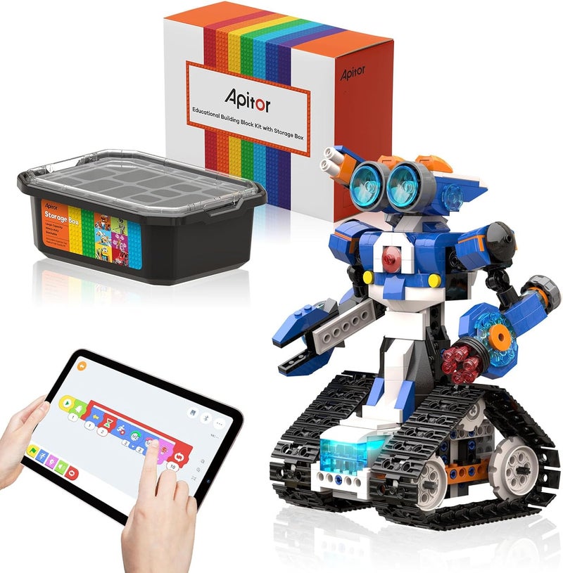 Apitor Robot J Creative Building Kit With Storage Box, 6-in-1 Programmable App Remote Control Tank STEM Learning Toy, Educational Coding Gifts for 7-12 Years Old Kids - Image 1