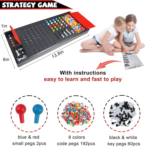 KIDAMI Code Breaker Classic Codebreaking Travel Board Game Brain Puzzle Set 2 Player Battle of Famliy Game Toys for Kids Adult - Image 5