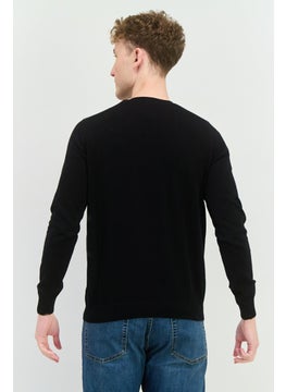 Sorbino Men V-Neck Long Sleeve Knitted Cardigan, Black  - Image 3