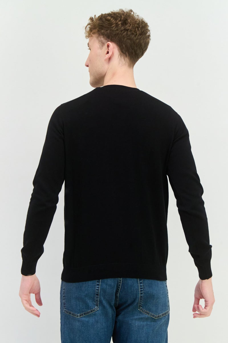 Sorbino Men V-Neck Long Sleeve Knitted Cardigan, Black - Image 3