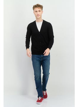Sorbino Men V-Neck Long Sleeve Knitted Cardigan, Black  - Image 4