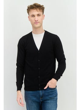 Sorbino Men V-Neck Long Sleeve Knitted Cardigan, Black  - Image 1