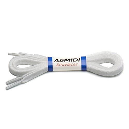 AOMIDI 2 Pair Flat Shoelaces 5/16" for sneakers and converse shoelaces replacements (63" inches (160 cm), White) - Image 4