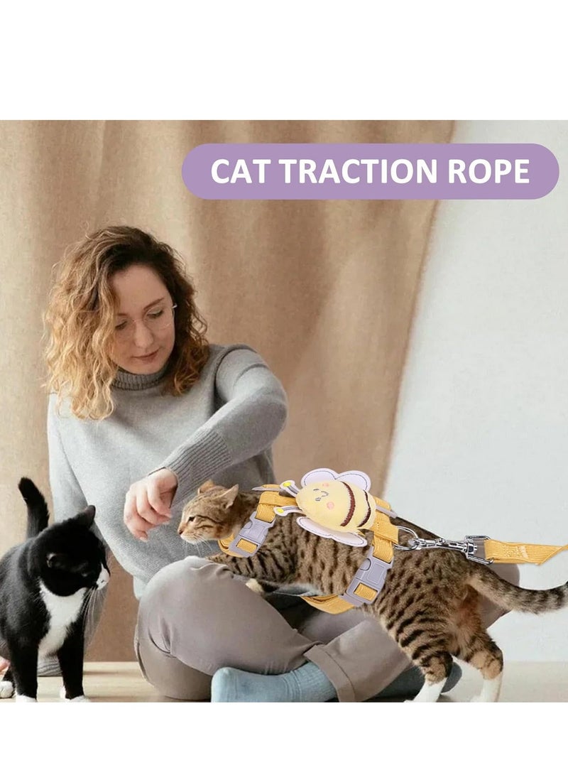 A.M Cat Harness | Small Cat Harness Bite Resistant Escape Proof,120cm Easy Control Traction Rope for Puppy Rabbit Kitten Soft Leash - Image 2