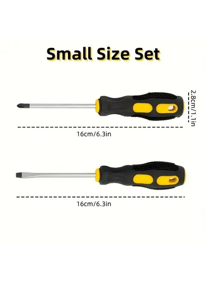 مجموعة مفكات سوداء وصفراء بدقة مع رؤوس مسطحة وفيليبس ومفتاح عزم دوران - Image 4