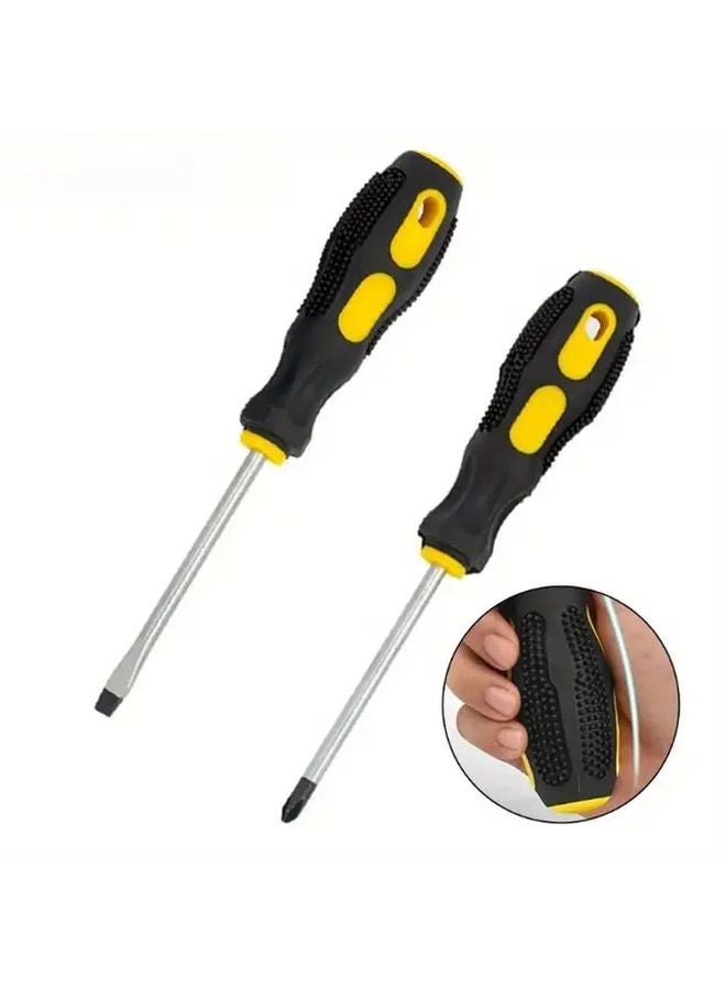 مجموعة مفكات سوداء وصفراء بدقة مع رؤوس مسطحة وفيليبس ومفتاح عزم دوران - Image 3