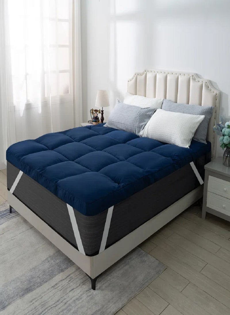 Blueberry Mattress Topper Elastic Corner Straps 6cm Height 160x200cm  - Image 1