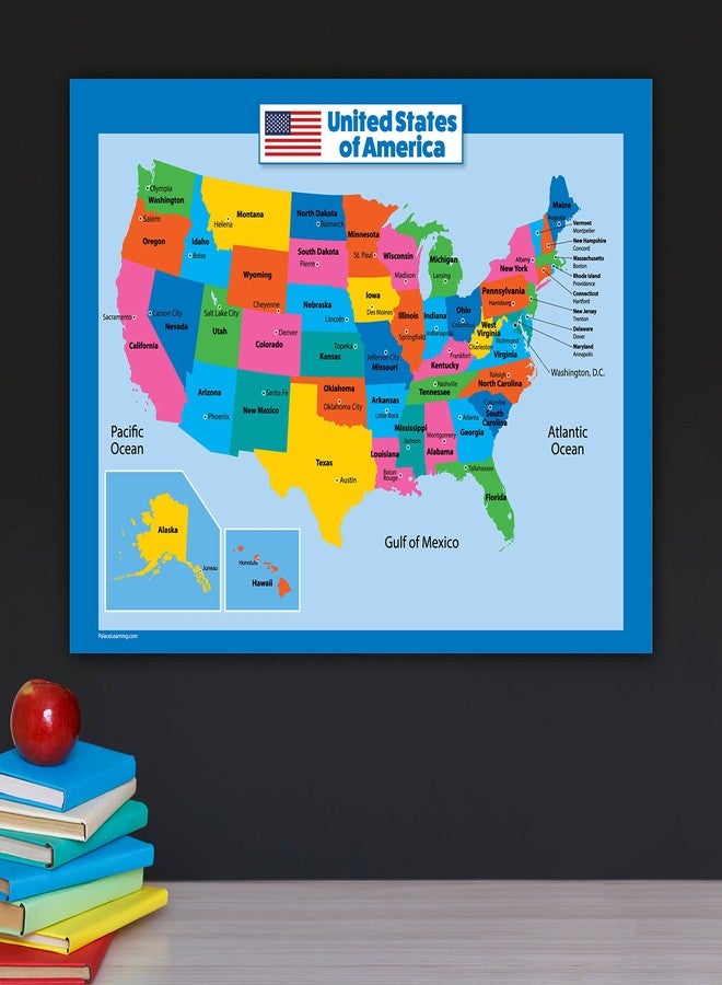 Palace Learning USA Map for Kids - LAMINATED - United States Wall Chart Map (18 x 24) - Image 3