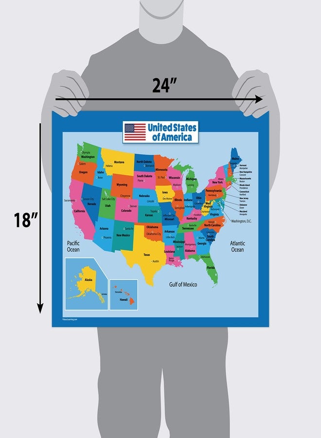 Palace Learning USA Map for Kids - LAMINATED - United States Wall Chart Map (18 x 24) - Image 5