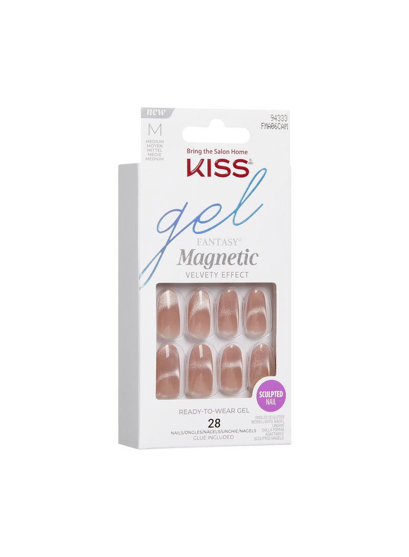 Kiss Gel Fantasy Magnetic Velvety Effect Nails Medium FMA06C - Image 2