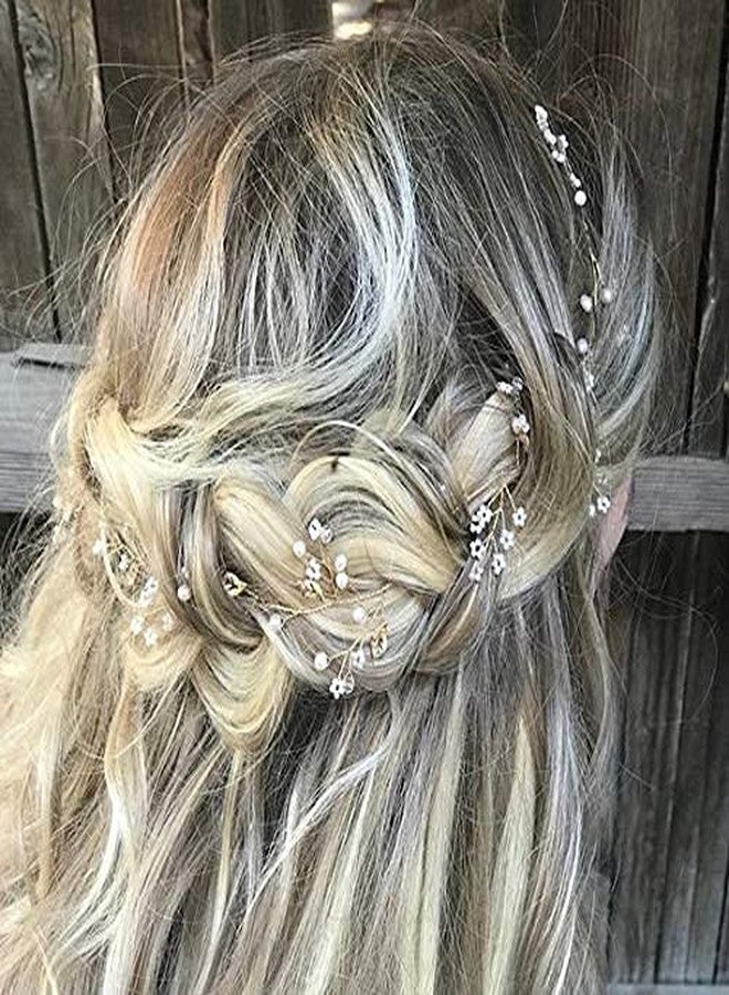 Chargances إكسسوارات شعر تشارجانس بيبيز بريث - مثالية لعروس بوهيميا إكليل شعر اللؤلؤ لحفل الزفاف ورؤوس وصيفات العروس - مجوهرات شعر (ذهب وردي) - Image 5