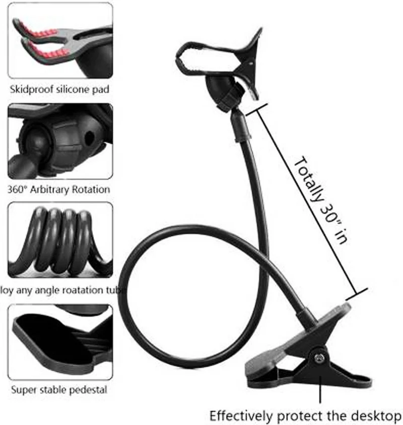 Boldy Phone Holder Acrobat - Flexible Phone Holder - Acrobat Tablet Holder - Movable Head Phone Stand - Portable Phone & Tablet Holder