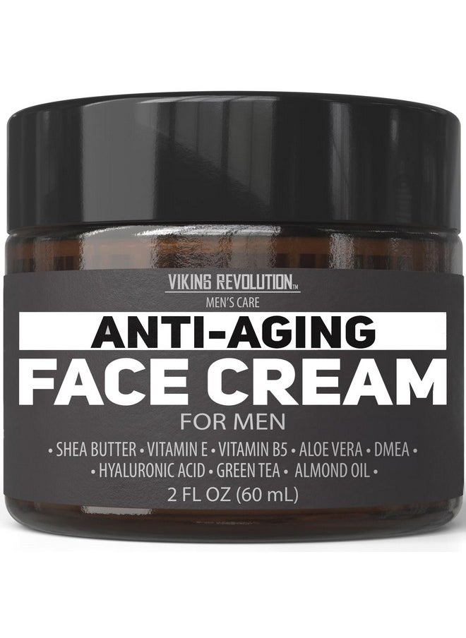 Viking Revolution Viking Revolution Mens Anti Aging Face Cream - Mens Face Moisturizer for Men with Hyaluronic Acid, Aloe Vera, Vitamin E - Wrinkle Cream for Men with Vitamin B5, Green Tea (2 Fl Oz)  - Image 1