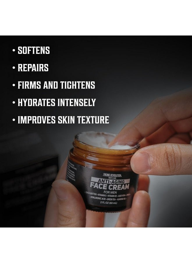 Viking Revolution Viking Revolution Mens Anti Aging Face Cream - Mens Face Moisturizer for Men with Hyaluronic Acid, Aloe Vera, Vitamin E - Wrinkle Cream for Men with Vitamin B5, Green Tea (2 Fl Oz)  - Image 4