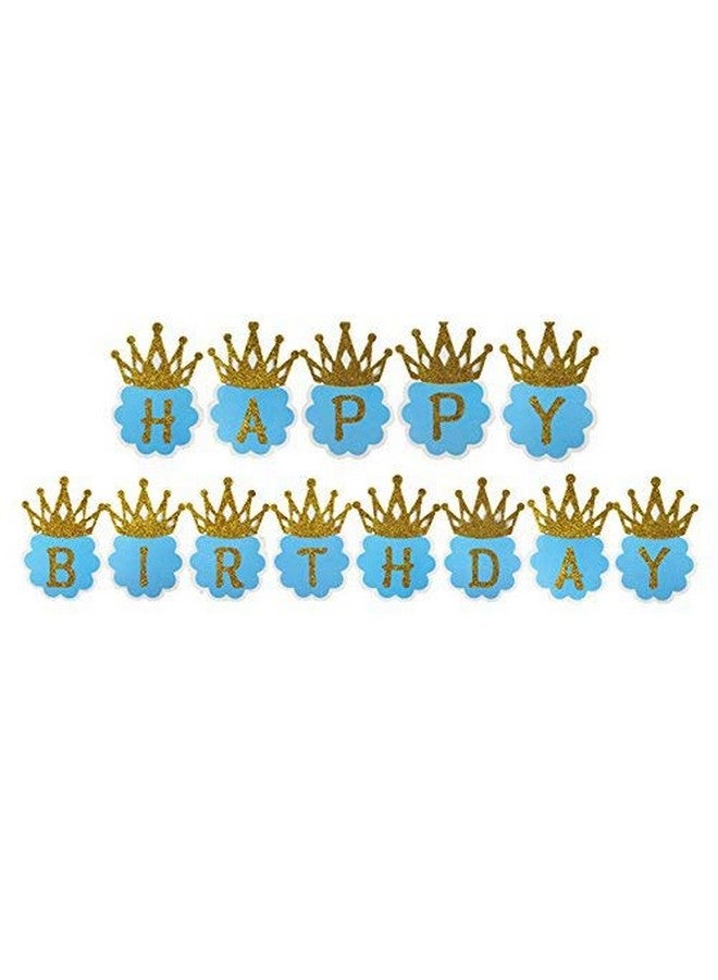 بالونيستيكس لافتة عيد ميلاد سعيد على شكل تاج لامع من Balloonistics للأولاد/عناصر تزيين أعياد الميلاد (أزرق) - Image 2