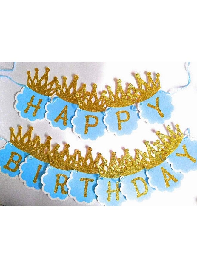 بالونيستيكس لافتة عيد ميلاد سعيد على شكل تاج لامع من Balloonistics للأولاد/عناصر تزيين أعياد الميلاد (أزرق) - Image 1