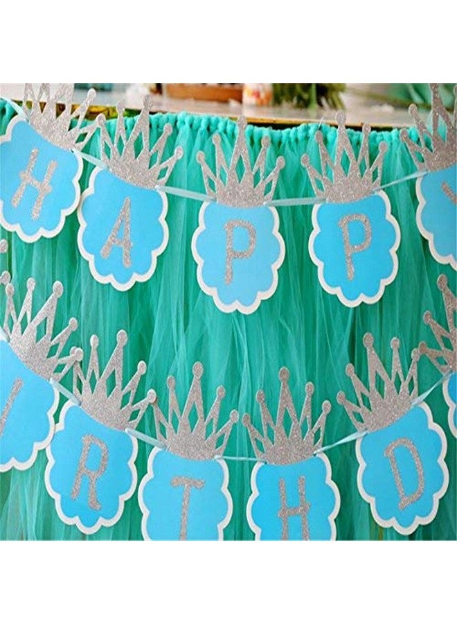 بالونيستيكس لافتة عيد ميلاد سعيد على شكل تاج لامع من Balloonistics للأولاد/عناصر تزيين أعياد الميلاد (أزرق) - Image 3