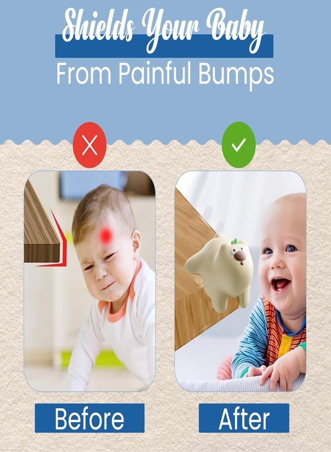 Homeaura® 4 Pcs Transparent Silicone Dong Dong Bear Corner Protector for Baby, Kids & Toddlers | Self-Adhesive Safety Guards for Sharp Edges on Tables, Beds & Furniture Edge Corners - Image 3