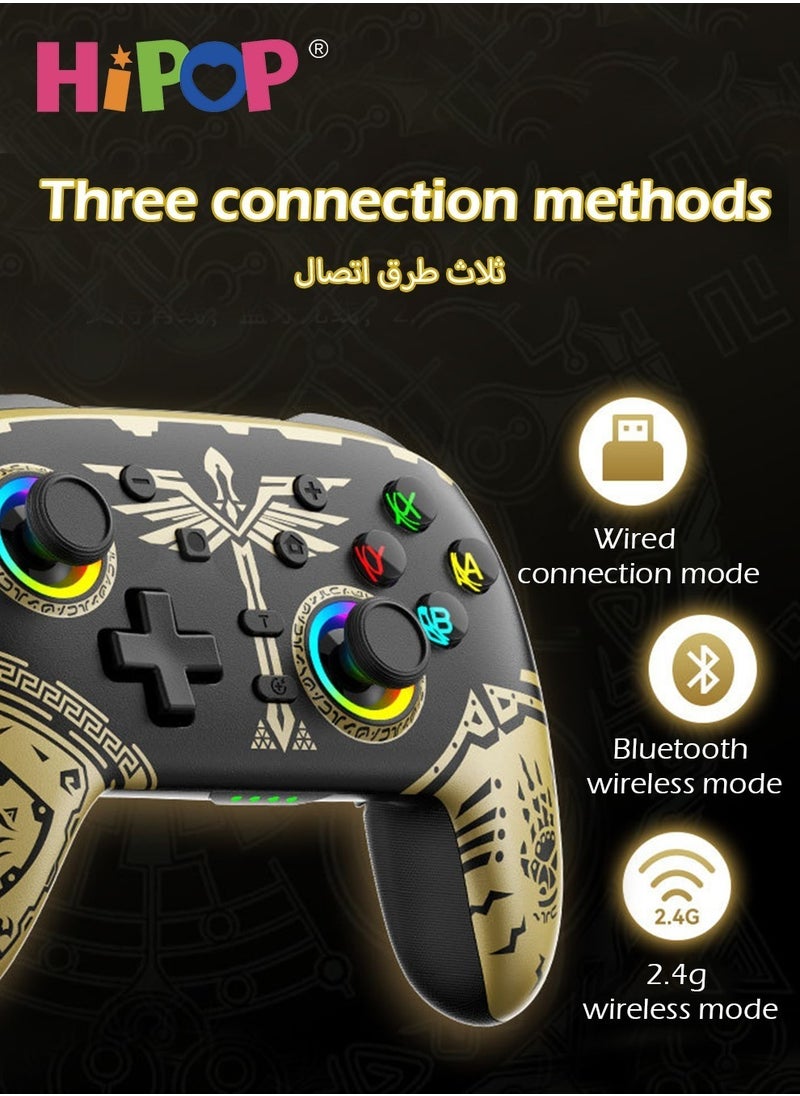 Wireless Gaming Gamepad,Be Suitable for PC,Laptop,PS,Android,iOS,Simulate True Vibration,Precise Button,Cool Gaming Controller Gamepad for Kids and Adults