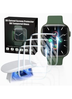 Screen Protector Compatible with Apple Watch Series 8/7 41mm, 3D Curved Full Coverage Anti-scratch Tempered Glass Protector, Bubble Free Screen Protector for iWatch 8/7 41mm(3 Pack)