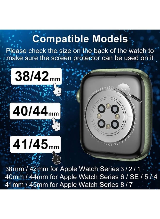 Kopration - Screen Protector Compatible with Apple Watch Series 8/7 41mm, 3D Curved Full Coverage Anti-scratch Tempered Glass Protector, Bubble Free Screen Protector for iWatch 8/7 41mm(3 Pack) - Image 1