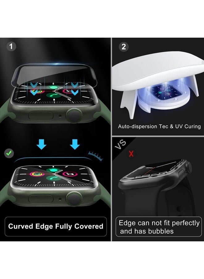 Kopration - Screen Protector Compatible with Apple Watch Series 8/7 41mm, 3D Curved Full Coverage Anti-scratch Tempered Glass Protector, Bubble Free Screen Protector for iWatch 8/7 41mm(3 Pack) - Image 1