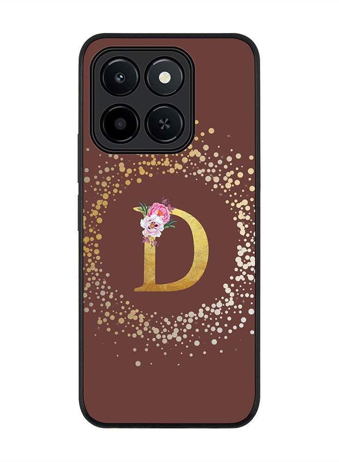 Stylizedd For Honor X6c Case,Slim fit Camera Protection, Shockproof Thin Phone cover  - Custom Monogram Floral - D  (Brown ) - Image 1