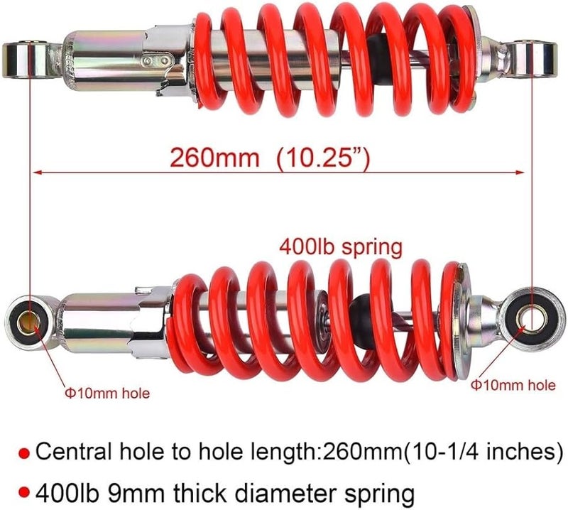 260mm Rear 10mm Shock Absorber Suspension Spring For 50cc to 125cc ATV Go Kart Buggy Pit Bike - Image 3
