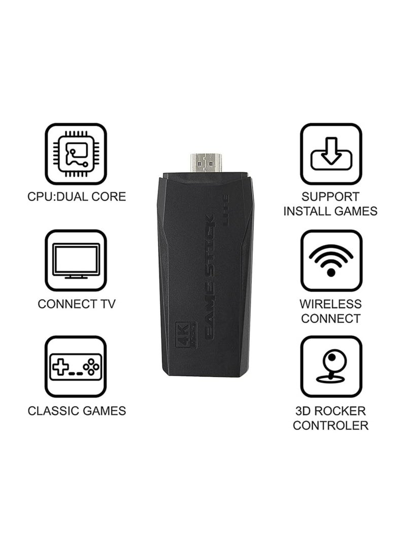TIGER 4K Plug-and-Play Game Console with Dual 2.4G Wireless Controllers – Built-in 3,500 Retro Games, 9 Classic Emulators, HDMI Output for TV | HD Video Game Stick for Family Entertainment - Image 4