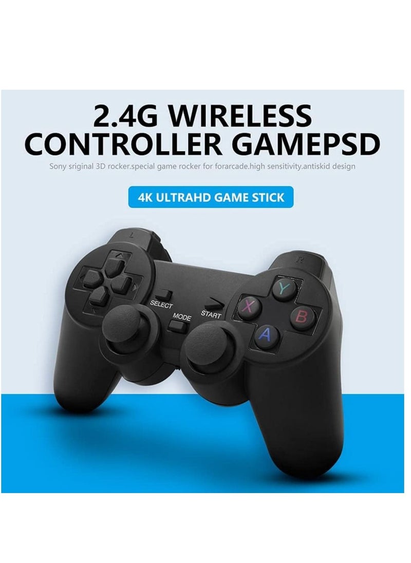 Generic - 4K game console with dual 2.4G wireless controllers, plug-and-play video game stick, built-in 3,500 games, 9 classic emulators, high-definition HDMI output for TV - Image 1