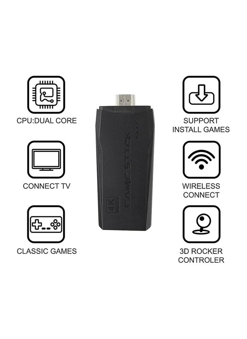 Generic - 4K game console with dual 2.4G wireless controllers, plug-and-play video game stick, built-in 3,500 games, 9 classic emulators, high-definition HDMI output for TV - Image 1